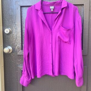 Elegant Purple Button Down Shirt for Women